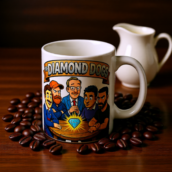 Ted Lasso Inspired Diamond Dogs Mug, Funny TV Show Coffee Cup, Roy Kent Quote Mug, Gift for Fans and Coworkers