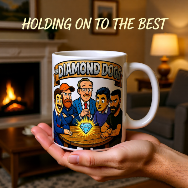 Ted Lasso Inspired Diamond Dogs Mug, Funny TV Show Coffee Cup, Roy Kent Quote Mug, Gift for Fans and Coworkers