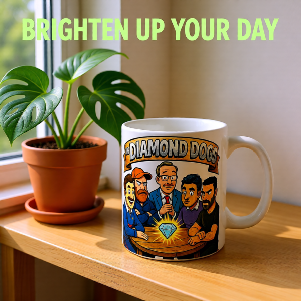 Ted Lasso Inspired Diamond Dogs Mug, Funny TV Show Coffee Cup, Roy Kent Quote Mug, Gift for Fans and Coworkers
