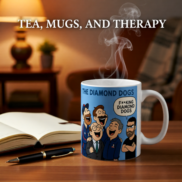 Ted Lasso Inspired Diamond Dogs Mug, Funny TV Show Coffee Cup, Roy Kent Quote Mug, Gift for Fans and Coworkers