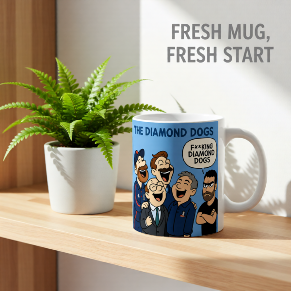 Ted Lasso Inspired Diamond Dogs Mug, Funny TV Show Coffee Cup, Roy Kent Quote Mug, Gift for Fans and Coworkers