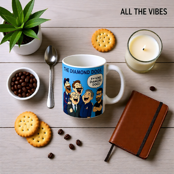 Ted Lasso Inspired Diamond Dogs Mug, Funny TV Show Coffee Cup, Roy Kent Quote Mug, Gift for Fans and Coworkers