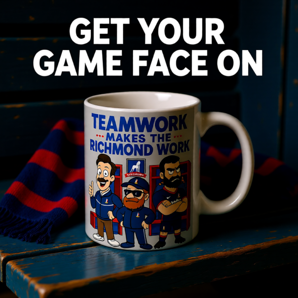 20251225091725-1f0e1728-6bae-6cd6-a30b-2a4acf2d9efc.png Teamwork Makes the Richmond Work | Ted Lasso Mug | AFC Richmond Cartoon Coffee Cup