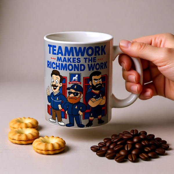20251225091725-1f0e1728-6e81-694a-85e0-42a4f3314992.png Teamwork Makes the Richmond Work | Ted Lasso Mug | AFC Richmond Cartoon Coffee Cup