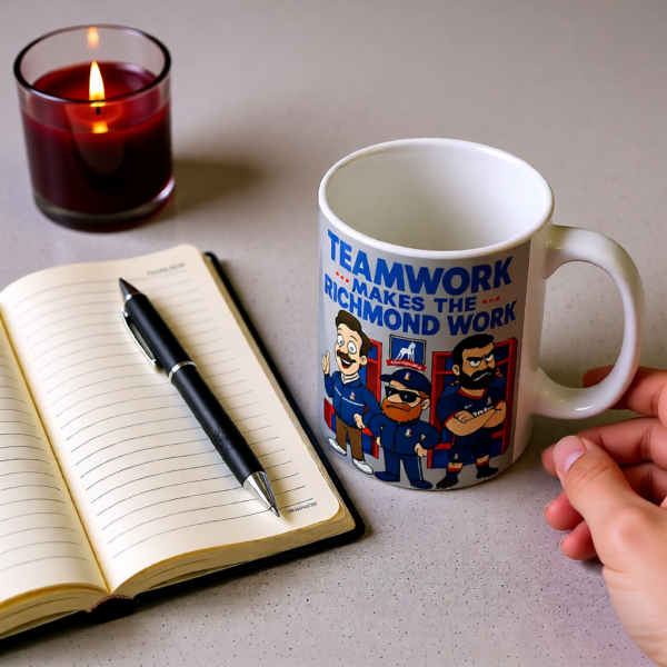 20251225091725-1f0e1728-6f9c-6a82-9753-9235ab10d2d2.png Teamwork Makes the Richmond Work | Ted Lasso Mug | AFC Richmond Cartoon Coffee Cup