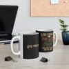 Inspirational Coffee Mug, Live Forever Quote Mug, Motivational Gift, Black Mug, Unique Drinkware, Office Décor, Coffee Lover Gift