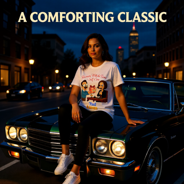 20251215102612-1f0d9a07-a93f-64cc-bfa7-62fa27fc9c39.png Ted Lasso Inspired T-Shirt “Biscuits With the Boss = Self-Care” Funny Motivation Tee, TV Show Quote Shirt, Gift for Fans