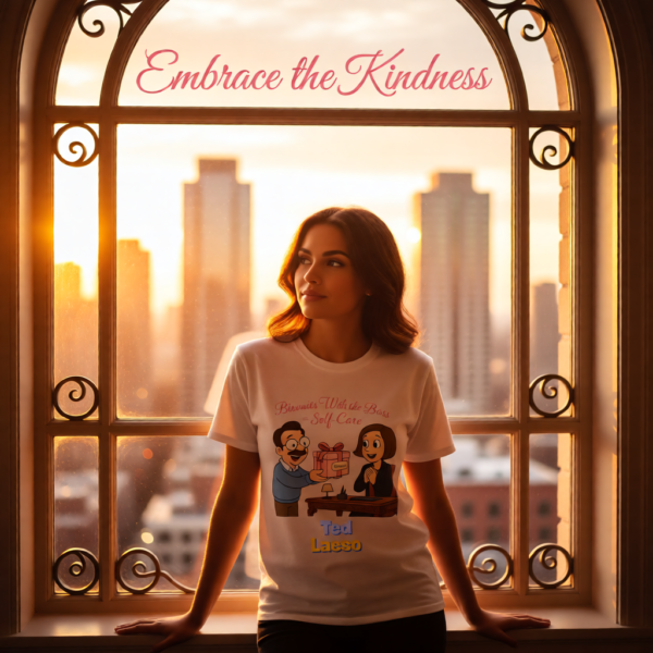 20251215102612-1f0d9a07-aa2a-67b0-bc3b-0e1f3466166f.png Ted Lasso Inspired T-Shirt “Biscuits With the Boss = Self-Care” Funny Motivation Tee, TV Show Quote Shirt, Gift for Fans