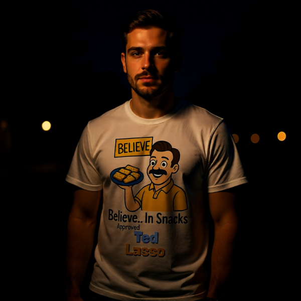 20251215103931-1f0d9a25-7087-6a44-b21a-62fa27fc9c39-1.png Ted Lasso Inspired “Believe… In Snacks” T-Shirt, Funny TV Show Quote Tee, Positive Vibes Shirt, Gift for Fans