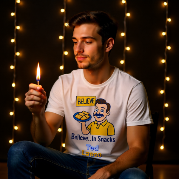 20251215103931-1f0d9a25-70cd-6062-9adc-0ae8fc3a5a97-1.png Ted Lasso Inspired “Believe… In Snacks” T-Shirt, Funny TV Show Quote Tee, Positive Vibes Shirt, Gift for Fans