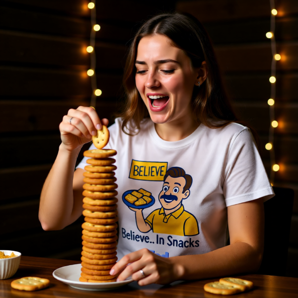 20251215103931-1f0d9a25-7365-6d60-80a5-62fa27fc9c39-1.png Ted Lasso Inspired “Believe… In Snacks” T-Shirt, Funny TV Show Quote Tee, Positive Vibes Shirt, Gift for Fans