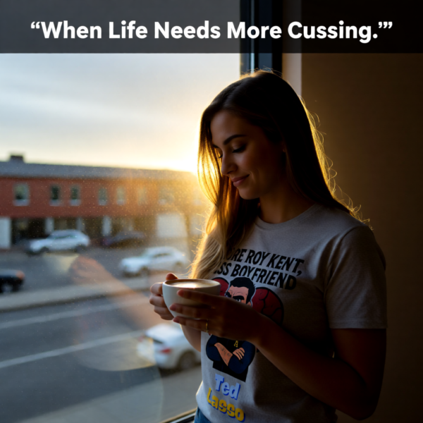 Ted Lasso Inspired “More Roy Kent, Less Boyfriend” T-Shirt, Funny Quote Tee, TV Show Fan Shirt, Gift for Her