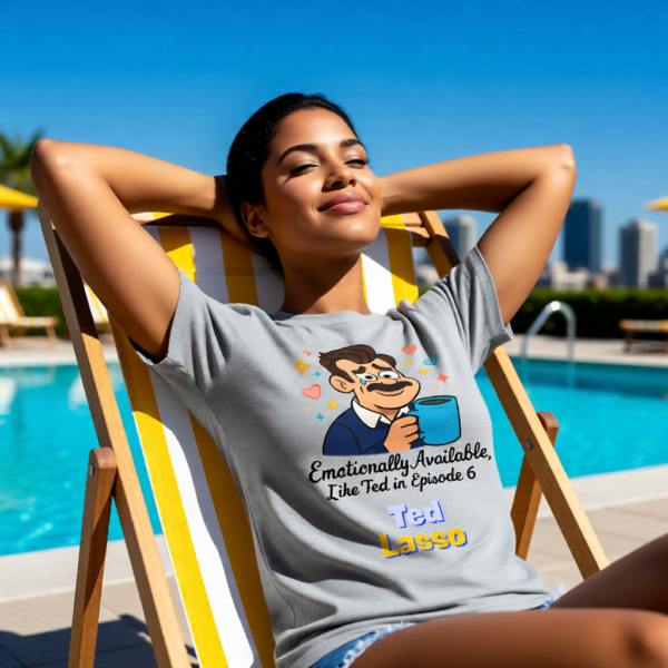 Ted Lasso Inspired “Emotionally Available, Like Ted in Episode 6” T-Shirt, Funny TV Quote Tee, Gift for Fans