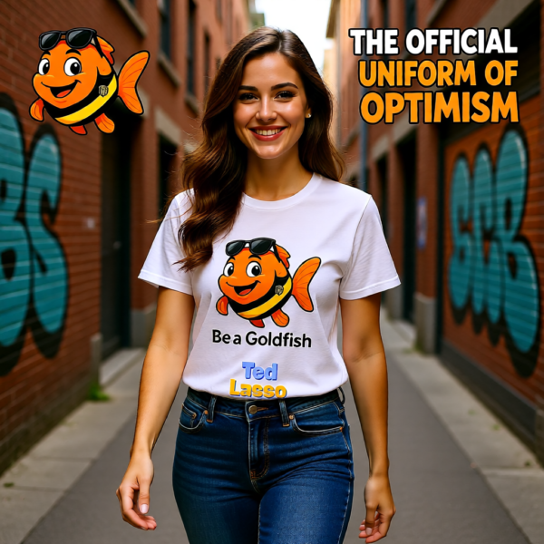 20251215112954-1f0d9a96-0b13-6bb0-a381-26a4dd98f974-1.png Ted Lasso Inspired “Be a Goldfish” T-Shirt, Motivational TV Show Quote Tee, Positive Mindset Shirt, Gift for Fans