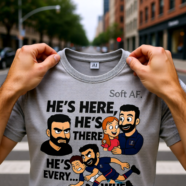 Hes Here Hes There Hes Every... WHERE | Roy Kent Funny Ted Lasso T-Shirt | TV Fan Gift