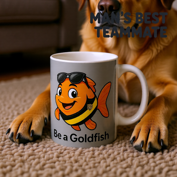20260117150740-1f0f3b64-488d-66a6-b1fe-be0356438c7a.png Be a Goldfish | Ted Lasso Mug | Minimalist Positive Mindset Cup