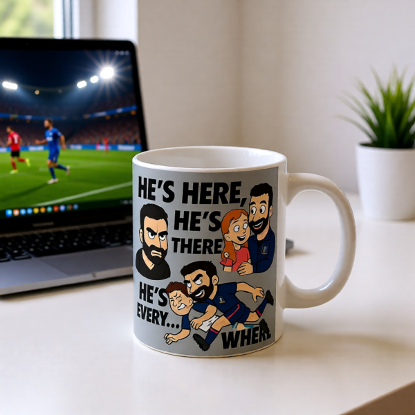 20260117200656-1f0f3e01-2f54-6f46-9065-421a3eb6b635.png Hes Here, Hes There, Hes Every... WHERE | Roy Kent Mug | Funny Ted Lasso Football Quote Cup
