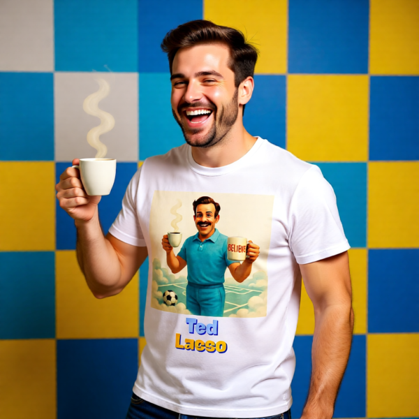 20260117204325-1f0f3e52-b6df-68b6-b271-82a808600d8a.png I Run on Optimism and Tea, Like Ted | Wholesome Ted Lasso T-Shirt | Cute Positivity Gift