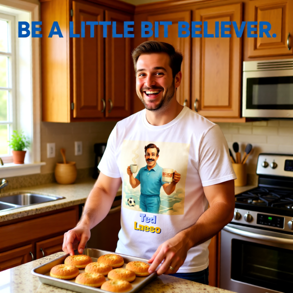 20260117204325-1f0f3e52-b7bd-6508-a0f2-1e8b98949ce9.png I Run on Optimism and Tea, Like Ted | Wholesome Ted Lasso T-Shirt | Cute Positivity Gift
