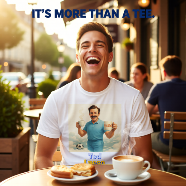 20260117204325-1f0f3e52-bb89-639e-a4d0-c671a089a05c.png I Run on Optimism and Tea, Like Ted | Wholesome Ted Lasso T-Shirt | Cute Positivity Gift